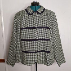 Jessica Howard Woman's Houndstooth Pattern Jacket. Size 4XL.